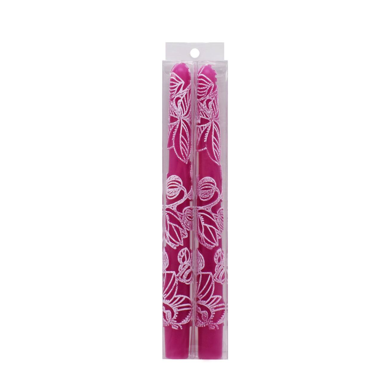10" Floral Embossed Taper Candles, 2ct. by Ashland®